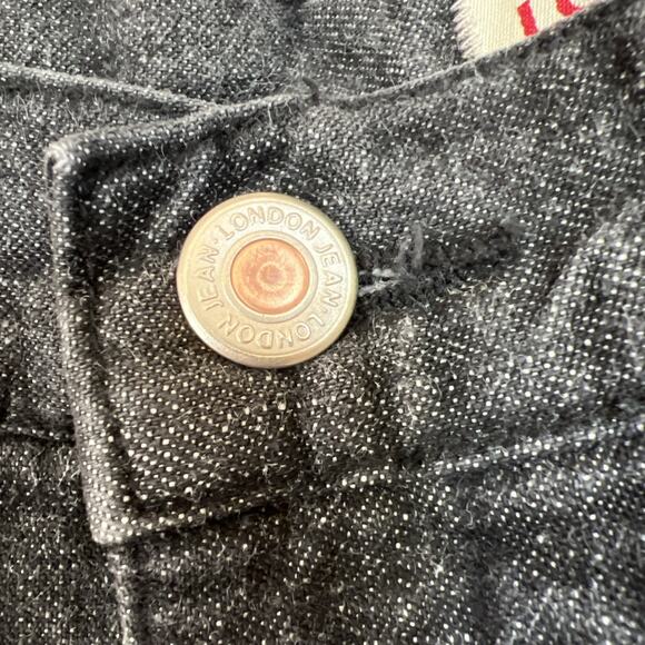 London Jean Womens 14 Charcoal Wash Comfort High Rise Wide Leg 31" Inseam Frayed - Picture 3 of 12